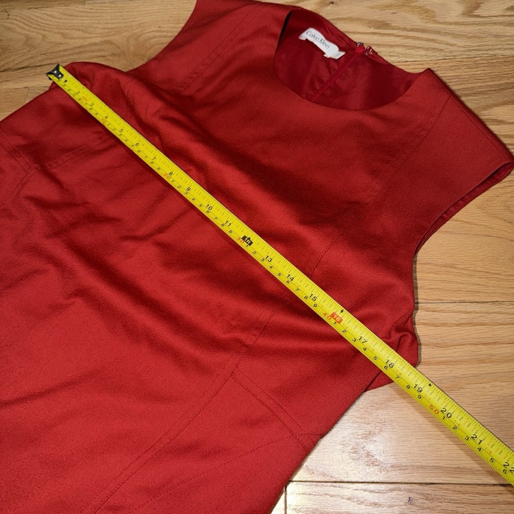 Calvin Klein Womens Burnt Orange Midi Dress Formal Size 14 - Picture 5 of 10